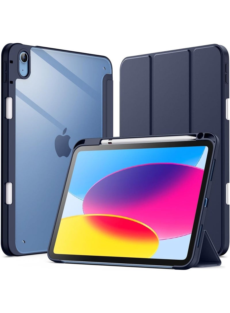 غطاء Fekra لجهاز iPad A16 من الجيل الحادي عشر مقاس 11 بوصة 2025، وجهاز iPad من الجيل العاشر 2022 مقاس 10.9 بوصة مع حامل قلم، وحافظة رفيعة شفافة، ووظيفة التنبيه/السكون التلقائي، وشفافة - Image 1